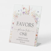 Wildflower Baby Shower Favors Table Sign 台座サイン (正面)