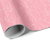 Wildflower Baby Shower Gift Wrap – Dusty Pink ラッピングペーパー (ロールコーナー)