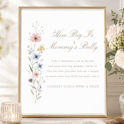 Wildflower Baby Shower How Big Is Mommy's Belly ポスター
