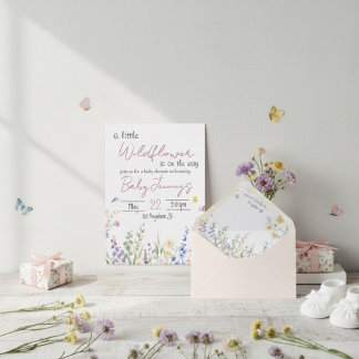 Wildflower Baby shower invitation 招待状