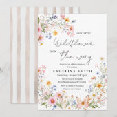 Wildflower Baby Shower Invitation Girl 招待状 (正面/裏面)