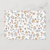 wildflower baby shower invitation insert - orange 招待状 (裏面)