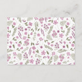wildflower baby shower invitation insert - purple 招待状 (裏面)