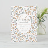 wildflower baby shower invitation - light orange 招待状 (スタンド正面)