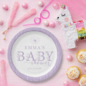 Wildflower Baby Shower | Lavender Floral Plate ペーパープレート (パーティー)