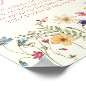 Wildflower Baby Shower Measure The Baby Bump Sign ポスター (角)