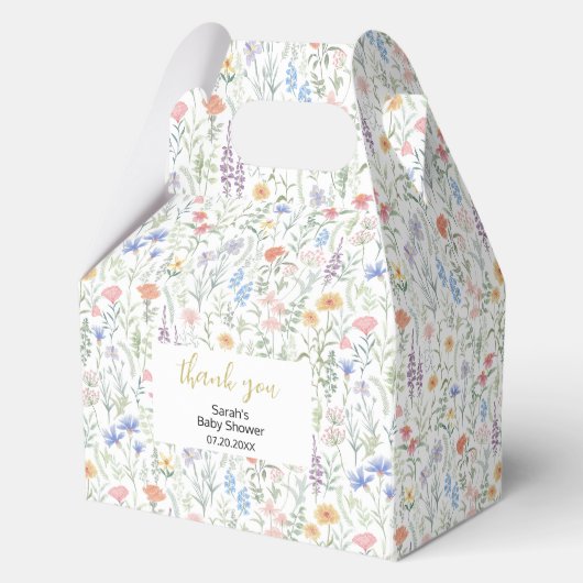 Wildflower Baby Shower Napkins フェイバーボックス (正面)