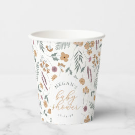 Wildflower Baby Shower Paper Cups - Orange 紙コップ