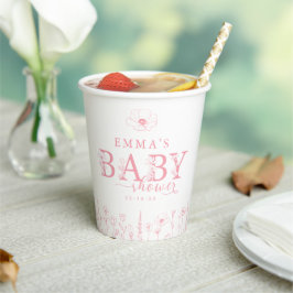 Wildflower Baby Shower | Pink Floral Paper Cup 紙コップ
