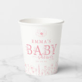 Wildflower Baby Shower | Pink Floral Paper Cup 紙コップ (裏面)