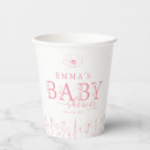 Wildflower Baby Shower | Pink Floral Paper Cup 紙コップ (正面)
