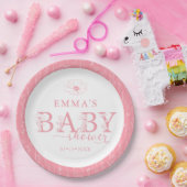 Wildflower Baby Shower | Pink Floral Pattern ペーパープレート (パーティー)