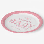 Wildflower Baby Shower | Pink Floral Pattern ペーパープレート (アングル)