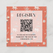 Wildflower Baby Shower Registry QR Code Terracotta エンクロージャーカード (正面)