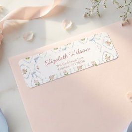 Wildflower Baby Shower Return Address ラベル