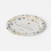 Wildflower Baby Shower Spring  ペーパープレート (アングル)