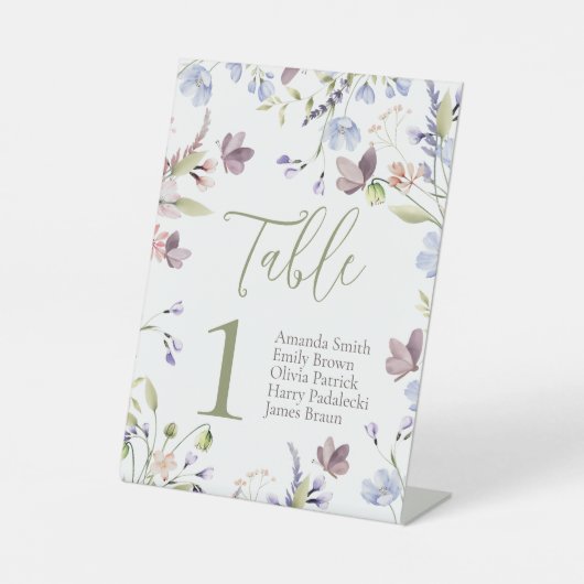 Wildflower Baby Shower Table Number 台座サイン (正面)