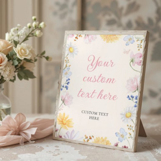 Wildflower Baby Shower Table Sign ポスター