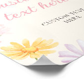 Wildflower Baby Shower Table Sign ポスター (角)