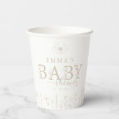 Wildflower Baby Shower | Taupe Floral Paper Cup 紙コップ (裏面)