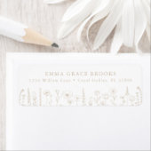 Wildflower Baby Shower Taupe Return Address ラベル (インサイチュ)