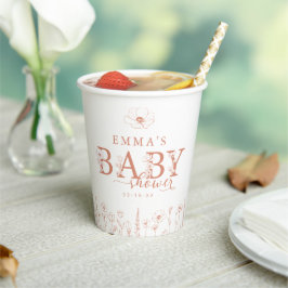 Wildflower Baby Shower | Terracotta Floral  紙コップ