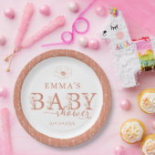 Wildflower Baby Shower | Terracotta Floral Plate ペーパープレート (パーティー)