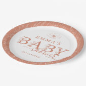 Wildflower Baby Shower | Terracotta Floral Plate ペーパープレート (アングル)