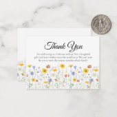 Wildflower Baby Shower Thank You Card ノートカード (正面/裏面インサイチュ)
