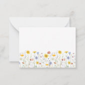Wildflower Baby Shower Thank You Card ノートカード (裏面)