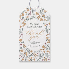 Wildflower Baby Shower Thank You Tag - Orange ギフトタグ