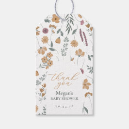 Wildflower Baby Shower Thank You Tag - Orange ギフトタグ