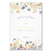 Wildflower Baby Shower Welcome Sign - Spring Theme フォトプリント (正面)