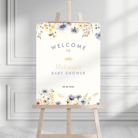 Wildflower Baby Shower Welcome Sign - Spring Theme フォトプリント