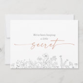 Wildflower Baby Ultrasound Photo Announcement Card 招待状 (正面)