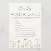 Wildflower Baby Word Scramble Baby Shower Game アドバイスカード (正面)