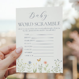 Wildflower Baby Word Scramble Baby Shower Game アドバイスカード