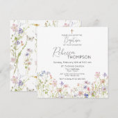 Wildflower Baptism Girl Invitation セーブザデート (正面/裏面)