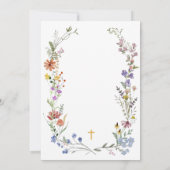 Wildflower Baptism Invitation Template Christening 招待状 (裏面)
