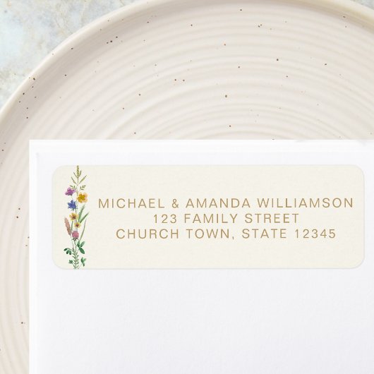 Wildflower Baptism Return Address  ラベル