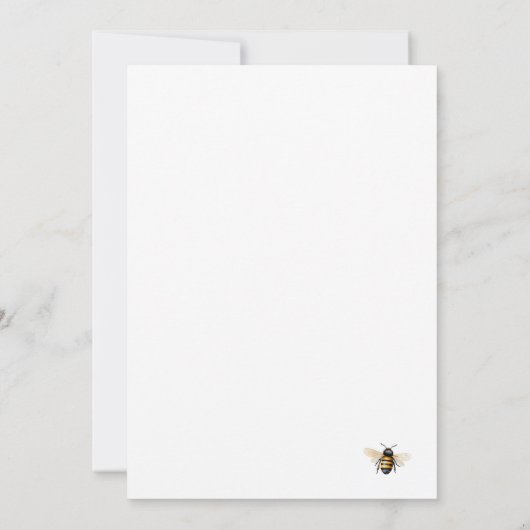 Wildflower Bee Baby Shower 招待状 (裏面)