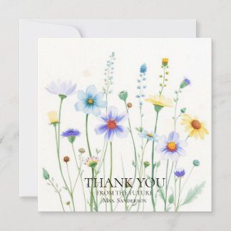 Wildflower Bee Bridal Shower Thank You Card サンキューカード