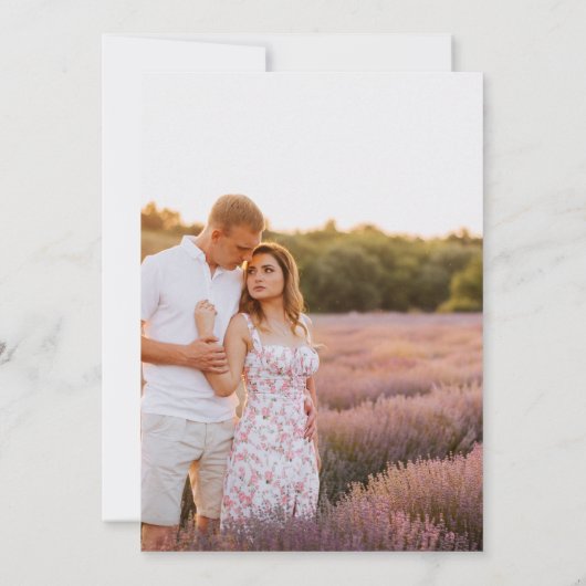 Wildflower Beigeモダン我々は写真の結婚ように 招待状 (裏面)