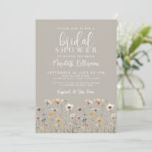 Wildflower Beige Bridal Shower 招待状 (スタンド正面)