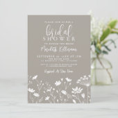 Wildflower Beige Bridal Shower 招待状 (スタンド正面)