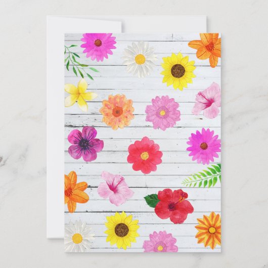 Wildflower Birthday Invitation, Flower Invite 招待状 (裏面)