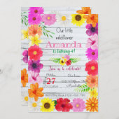 Wildflower Birthday Invitation, Flower Invite 招待状 (正面/裏面)