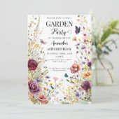 Wildflower Birthday Invitation Garden Party Invite 招待状 (スタンド正面)