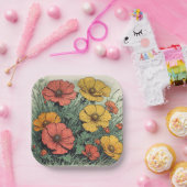 Wildflower Birthday or Shower  ペーパープレート (パーティー)