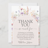 Wildflower Birthday Thank You Card 招待状 (正面)
